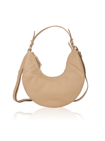 Bellicci Leren schoudertas "Cardonna" beige - (B)24 x (H)15 x (D)7 cm