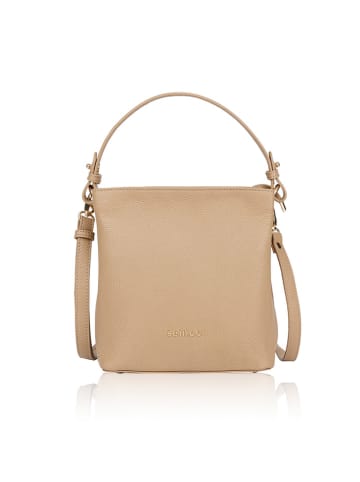 Bellicci Leren schoudertas "Calico" beige - (B)26 x (H)33 x (D)14 cm