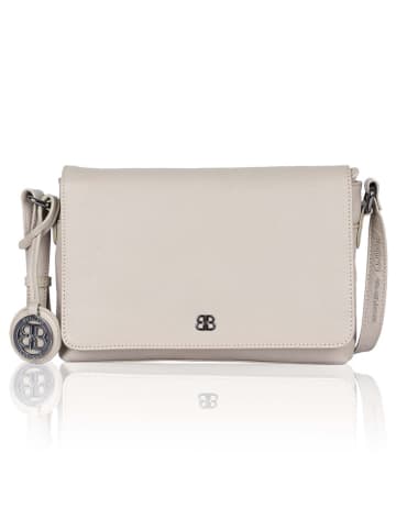 Bellicci Leren schoudertas "Cardi" beige - (B)26 x (H)18 x (D)7 cm