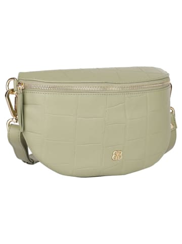 Bellicci Leder-Gürteltasche "Valencia" in Grün - (B)25 x (H)16 x (T)7 cm