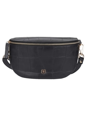 Bellicci Leder-Gürteltasche "Valencia" in Schwarz - (B)25 x (H)16 x (T)7 cm