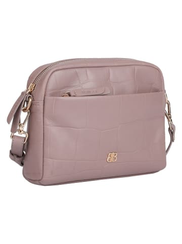 Bellicci Leder-Umhängetasche "Vega" in Lila - (B)22 x (H)15 x (T)5,5 cm