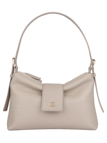 Bellicci Leder-Schultertasche "Venetia" in Beige - (B)28 x (H)18 x (T)7 cm