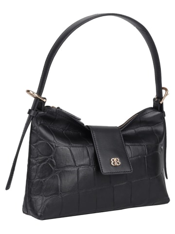 Bellicci Leder-Schultertasche "Venetia" in Schwarz - (B)28 x (H)18 x (T)7 cm