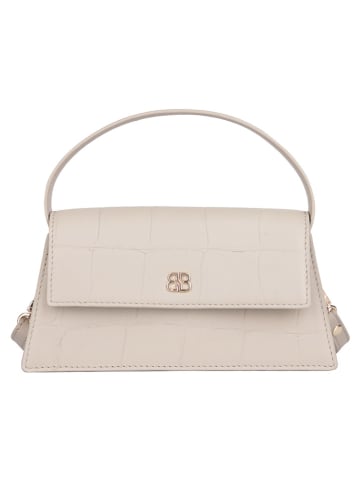 Bellicci Leder-Henkeltasche "Vicky" in Beige - (B)22 x (H)18 x (T)6 cm