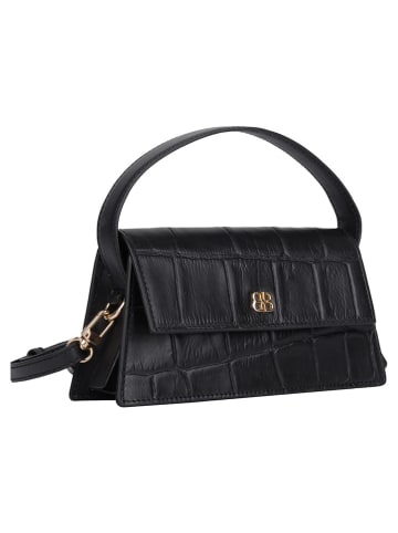 Bellicci Leren handtas "Vicky" zwart - (B)22 x (H)18 x (D)6 cm