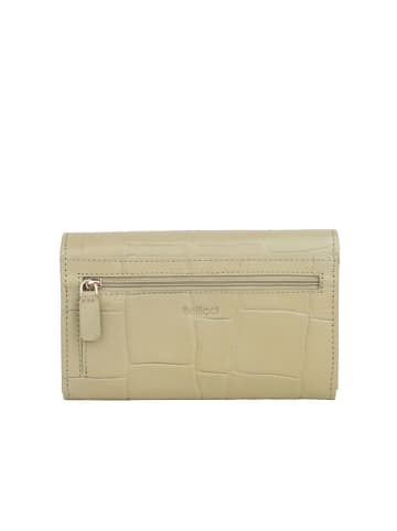 Bellicci Leren portemonnee "Velora" beige - (B)17 x (H)10 x (D)3 cm