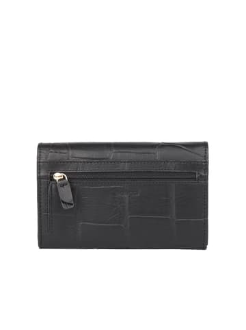 Bellicci Leder-Geldbörse "Velora" in Schwarz - (B)17 x (H)10 x (T)3 cm