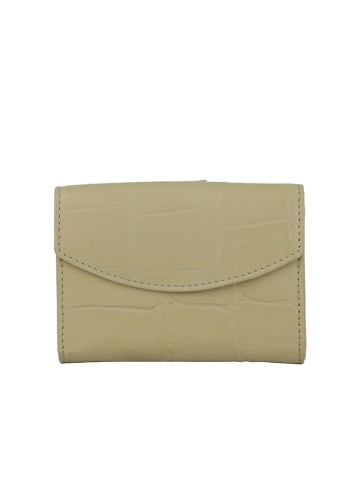 Bellicci Leren portemonnee "Venesa" beige - (B)9 x (H)13 x (D)3 cm