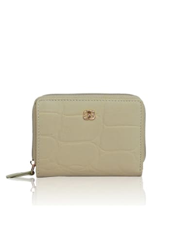Bellicci Leder-Geldbörse "Veneta" in Beige - (B)11 x (H)8 x (T)2 cm