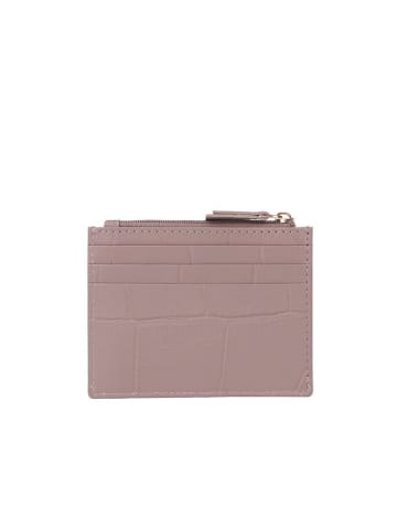 Bellicci Skórzany portfel "Viveca" w kolorze fioletowym - 11 x 8 x 1 cm