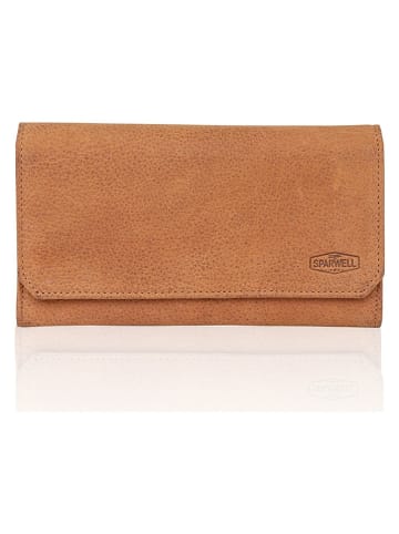 SPARWELL Skórzany portfel w kolorze karmelowym - 19 x 11 x 2,5 cm
