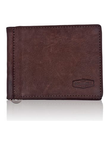 SPARWELL Leder-Geldbörse "Lucas" in Braun - (B)11,5 x (H)9 x (T)1 cm