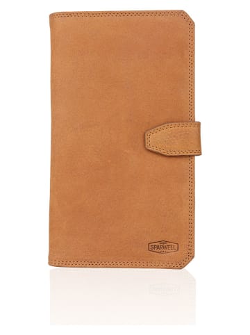 SPARWELL Leder-Geldbörse in Camel - (B)11 x (H)19 x (T)2,5 cm