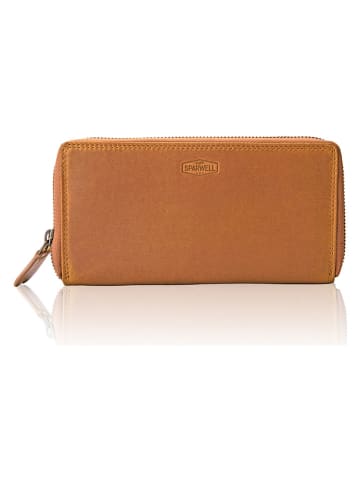 SPARWELL Leder-Geldbörse "Naomi" in Hellbraun - (B)20 x (H)10,5 x (T)4 cm