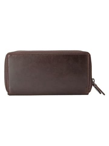 SPARWELL Leder-Geldbörse "Naomi" in Braun - (B)20 x (H)10,5 x (T)4 cm