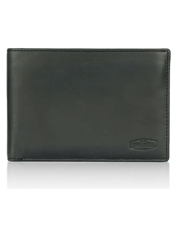 SPARWELL Leder-Geldbörse "Norman" in Schwarz - (B)15 x (H)10,5 x (T)2 cm