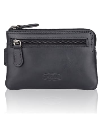SPARWELL Leder-Geldbörse "Nash" in Schwarz - (B)12,5 x (H)8,5 x (T)1,5 cm