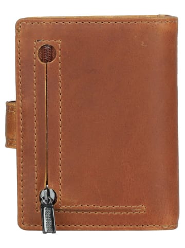 SPARWELL Leder-Geldbörse "Nico" in Hellbraun - (B)7 x (H)10 x (T)2 cm