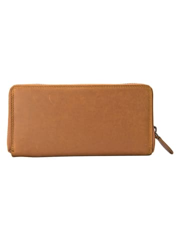 SPARWELL Skórzany portfel w kolorze jasnobrązowym - 20 x 10,5 x 2,5 cm