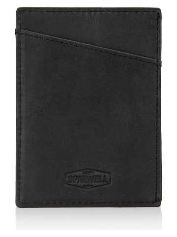 SPARWELL Leren portemonnee "Nixon" zwart - (B)8 x (H)11 x (D)0,50 cm