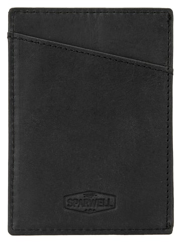 SPARWELL Skórzany portfel "Nixon" w kolorze czarnym - 8 x 11 x 0,50 cm