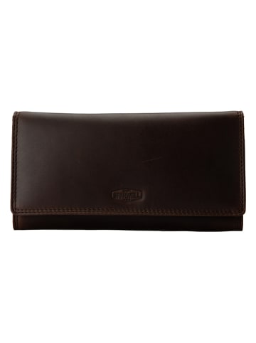 Bellicci Leder-Geldbörse "Nova" in Dunkelbraun - (B)19 x (H)9,5 x (T)2,5 cm