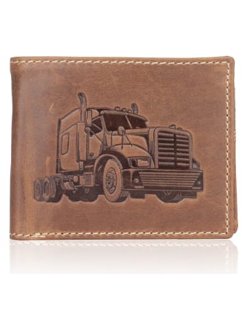 SPARWELL Leder-Geldbörse "Tanner" in Hellbraun - (B)11 x (H)9,5 x (T)2,5 cm