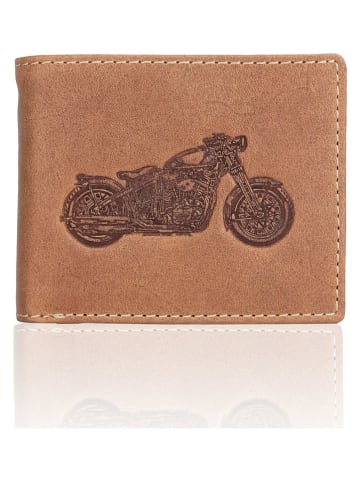 SPARWELL Leren portemonnee "Tanner" lichtbruin - (B)11 x (H)9,5 x (D)2,5 cm