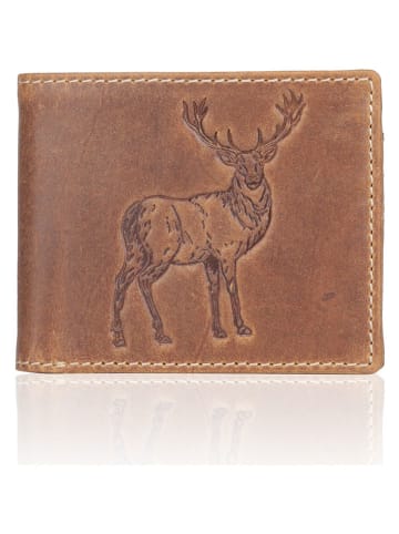 SPARWELL Leren portemonnee "Tanner" lichtbruin - (B)11 x (H)9,5 x (D)2,5 cm