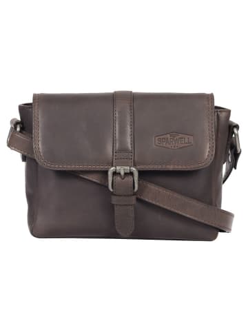 SPARWELL Leren schoudertas "Kreative Kayla" bruin - (B)20 x (H)15 x (D)7 cm