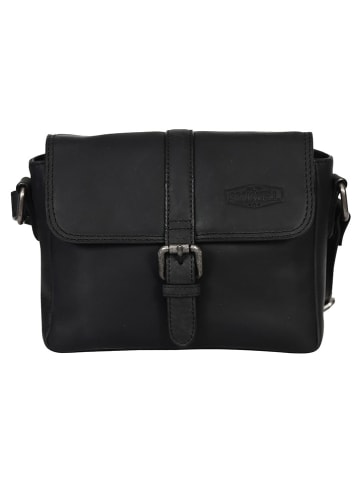 SPARWELL Leder-Umhängetasche "Kreative Kayla" in Schwarz - (B)20 x (H)15 x (T)7 cm