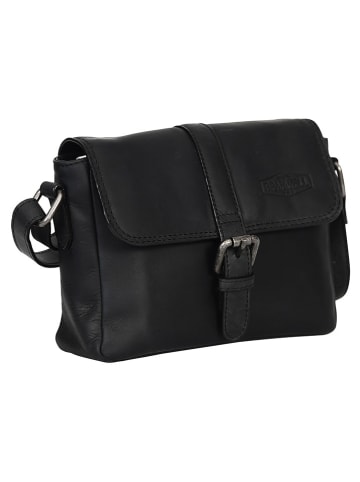 SPARWELL Leder-Umhängetasche "Kreative Kayla" in Schwarz - (B)20 x (H)15 x (T)7 cm