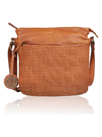 SPARWELL Leren schoudertas "Enid" lichtbruin - (B)27 x (H)24 x (D)10 cm