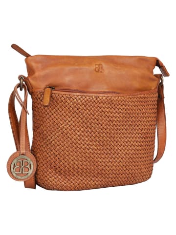 SPARWELL Leder-Umhängetasche "Enid" in Hellbraun - (B)27 x (H)24 x (T)10 cm