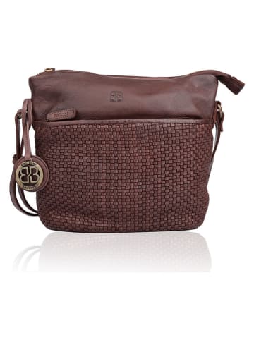 SPARWELL Leren schoudertas "Enid" bruin - (B)27 x (H)24 x (D)10 cm