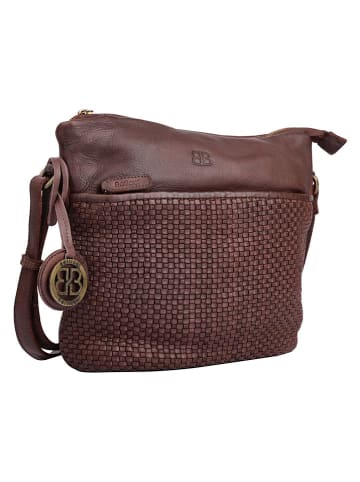 SPARWELL Leder-Umhängetasche "Enid" in Braun - (B)27 x (H)24 x (T)10 cm