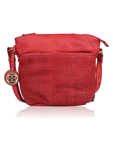 SPARWELL Leder-Umhängetasche "Enid" in Rot - (B)27 x (H)24 x (T)10 cm