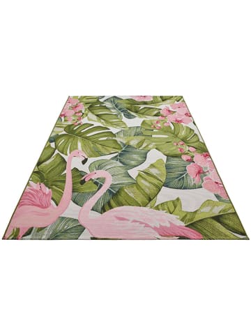 Hanse Home Indoor-/ Outdoor-Teppich "Flair" in Grün/ Rosa