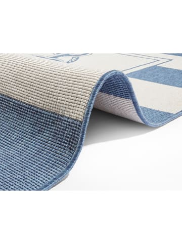 NORTHRUGS Indoor-/ Outdoor-Teppich "Gandara" in Blau/ Creme