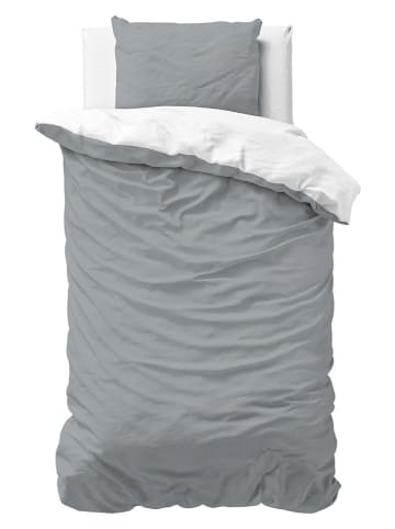 Sleeptime Microvezel beddengoedset "Twin Face" grijs/wit