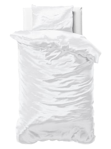 Sleeptime Micropercal satijn beddengoedset "Beauty Skin Care" wit