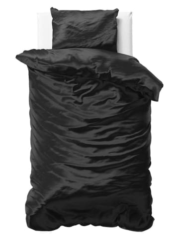 Sleeptime Micropercal-Satin-Bettwäsche-Set "Beauty Skin Care" in Schwarz