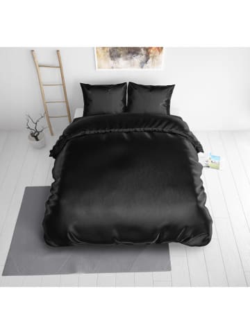 Sleeptime Micropercal-Satin-Bettwäsche-Set "Beauty Skin Care" in Schwarz