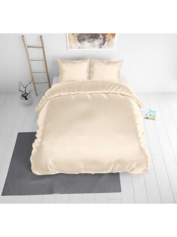Sleeptime Micropercal-Satin-Bettwäsche-Set "Beauty Skin Care" in Creme