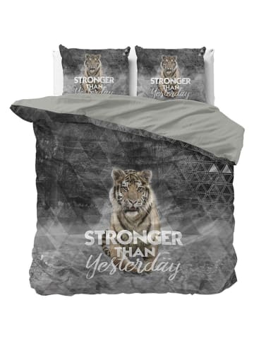 Sleeptime Komplet pościeli "Stronger" w kolorze szaro-beżowym