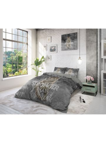 Sleeptime Komplet pościeli "Stronger" w kolorze szaro-beżowym