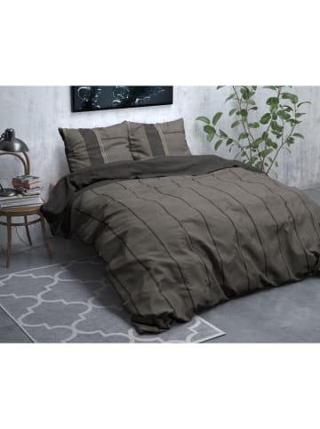 Sleeptime Flanell-Bettwäsche-Set "Kees" in Anthrazit