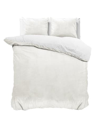 Sleeptime Bettwäsche-Set "Velvet Uni" in Weiß