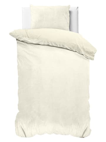 Sleeptime Bettwäsche-Set "Velvet Uni" in Creme